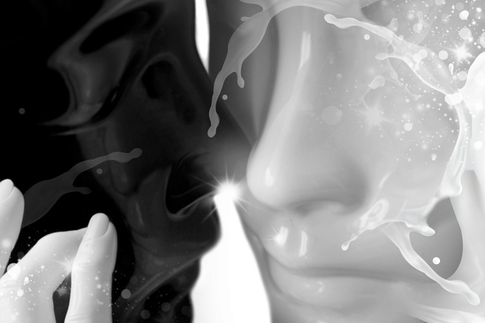 Visages abstraits en noir et blanc