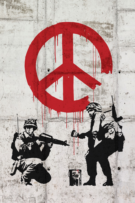 Reproduction de banksy des soldats du cnd