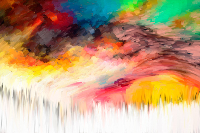 Paysage abstrait expressif et coloré