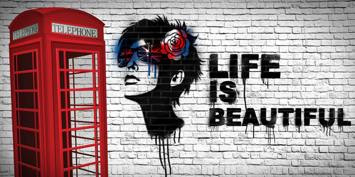 Fresque murale à motif britannique