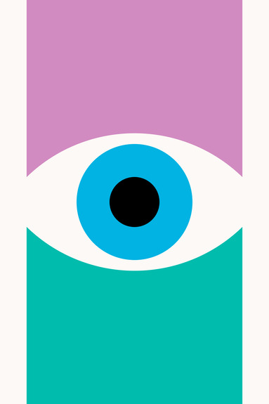 Œil abstrait bauhaus avec blocs de couleur