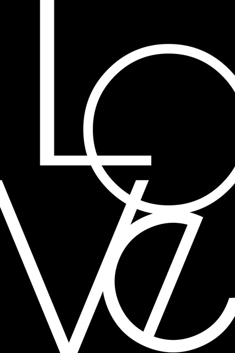 Inscription « amour » sur fond noir