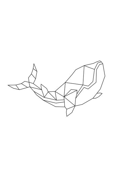 Baleine géométrique dans un style minimaliste