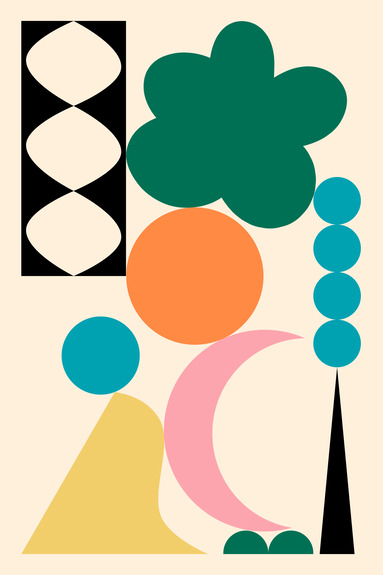 Composition abstraite colorée avec des formes