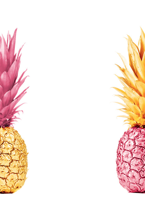 Moitiés d'ananas aux couleurs abstraites
