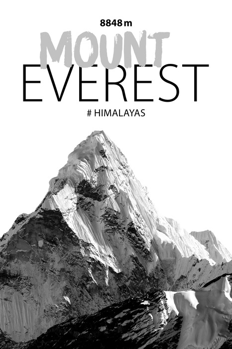 Mont everest avec typographie