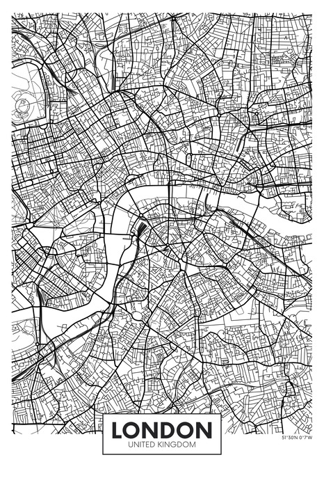 Carte détaillée de la ville de londres