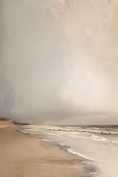 La mer par temps nuageux, dans un style pictural