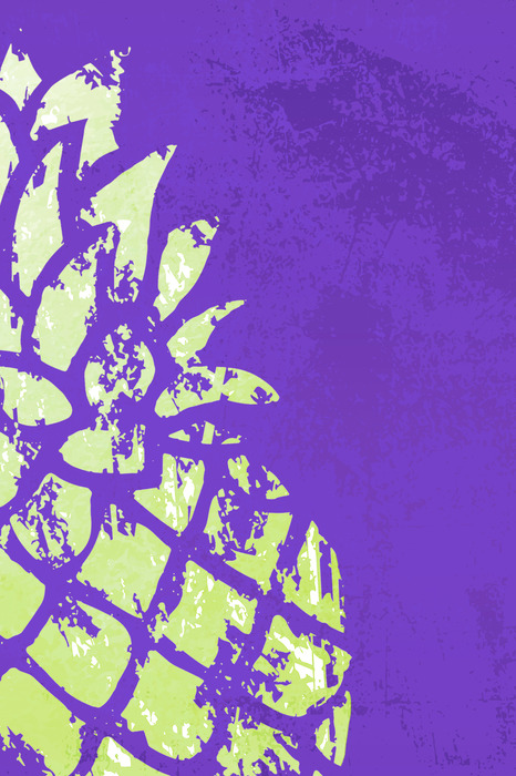 Motif abstrait représentant un fragment d'ananas en vert et violet