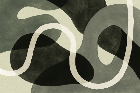 Formes arrondies sur une composition verte