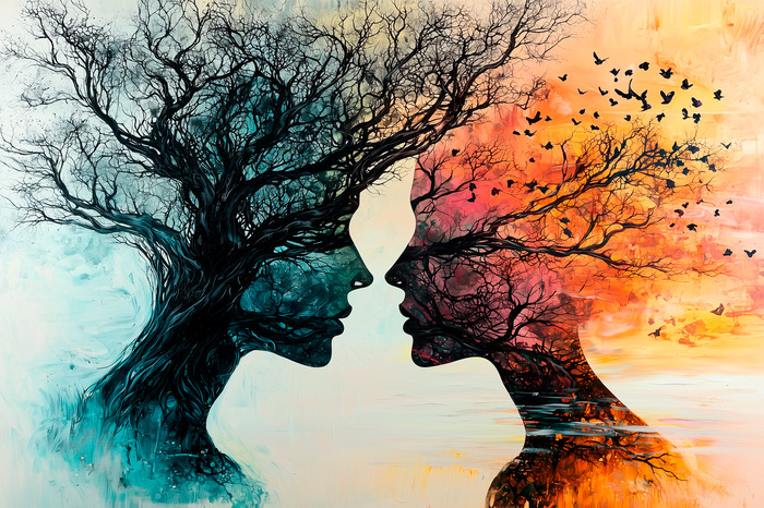 Des personnes sous forme d'arbres abstraits