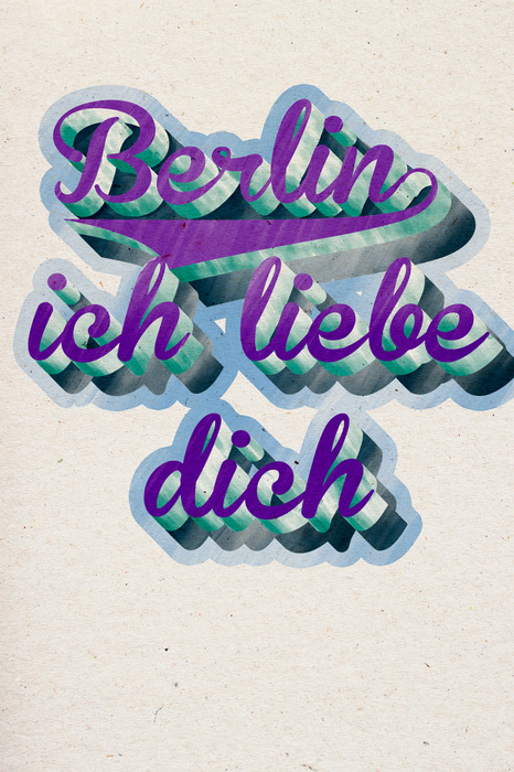 Fresque typographique avec un slogan sur berlin