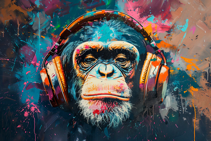Énergie sonore picturale avec un singe