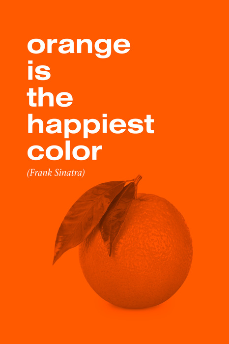 Orange minimaliste sur fond intense