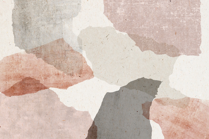 Taches délicates et irrégulières de couleur beige et rose