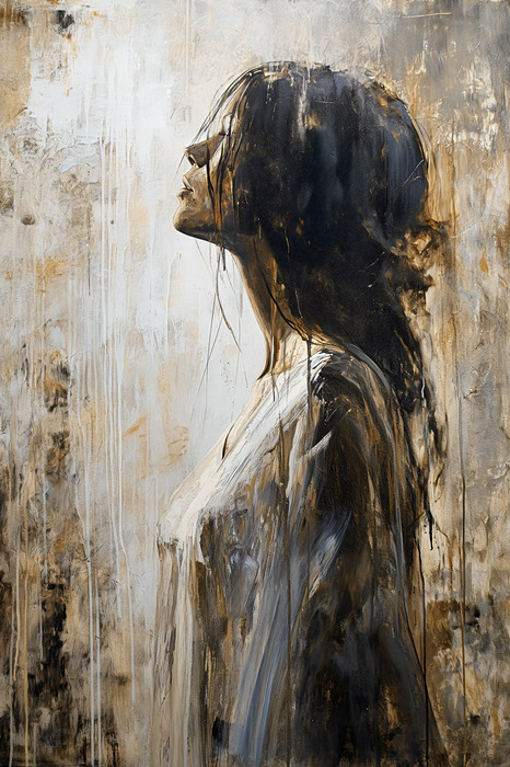 Une femme nostalgique dans une approche artistique