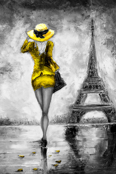 Parisian woman (1 part) vertical yellow