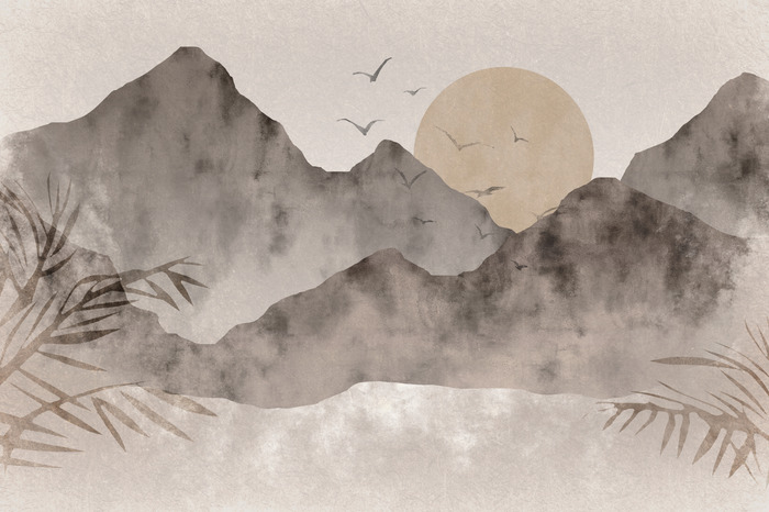 Paysage de montagne de style scandinave