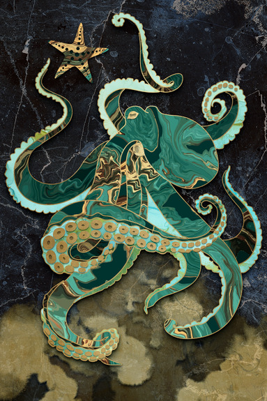 Marble octopus (1 part) vertical