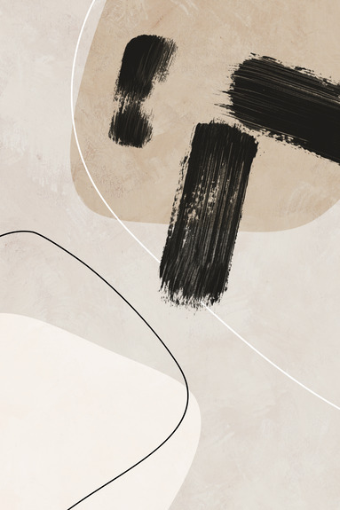 Lignes fines et coups de pinceau sur fond beige