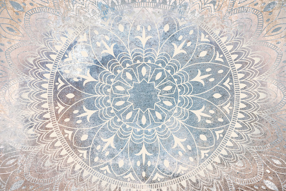 Motif mandala décoratif sur fond béton