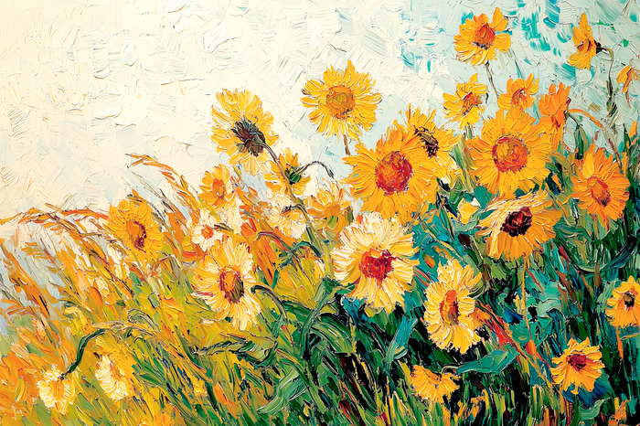 Fleurs de tournesol dans la prairie