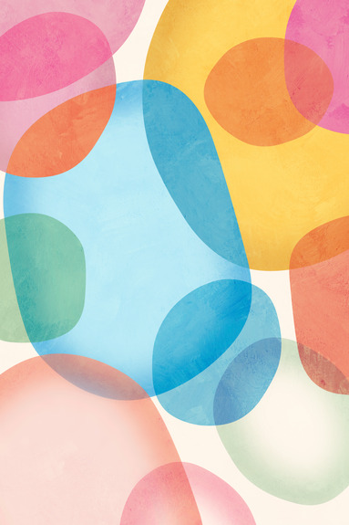 Taches de peinture translucides colorées