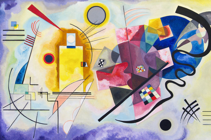 Reproduction du tableau jaune rouge bleu de wassily kandinsky