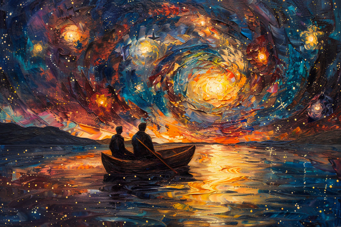 Une croisière nocturne sous les étoiles, à la van gogh