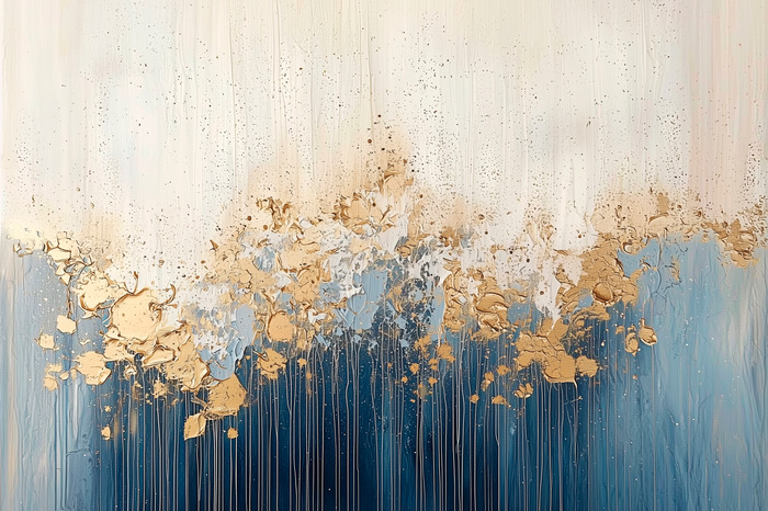 Une vague abstraite turbulente avec des dorures