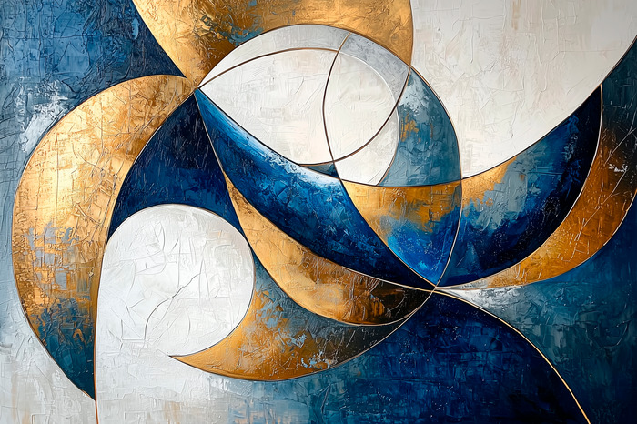 Formes divisées par des lignes dorées