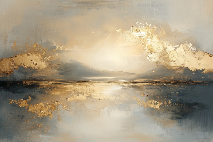 Paysage marin abstrait peint à la peinture