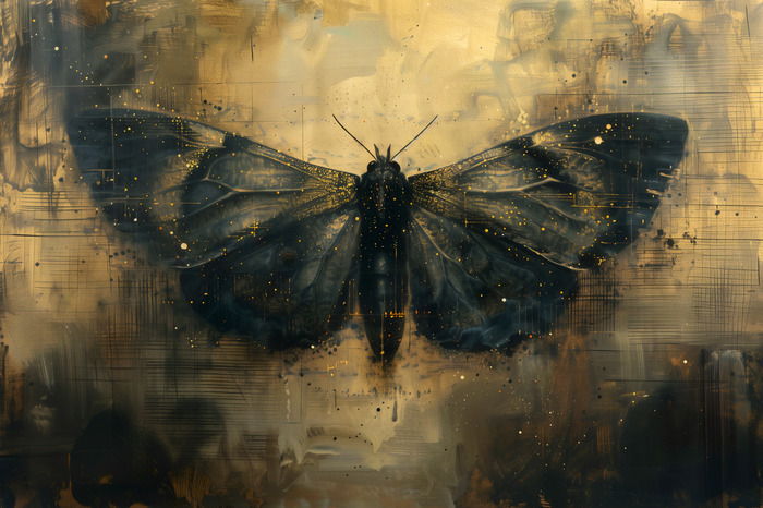 Papillon de nuit sur fond vintage sombre
