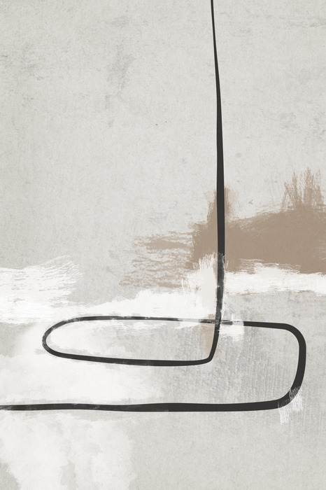 Contour noir minimaliste sur fond neutre