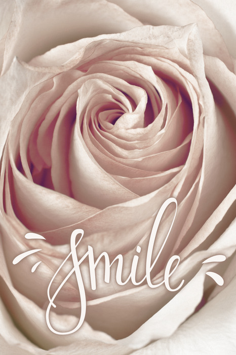 L'inscription sourire sur fond floral