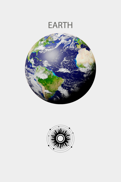 La planète terre habitée par les humains