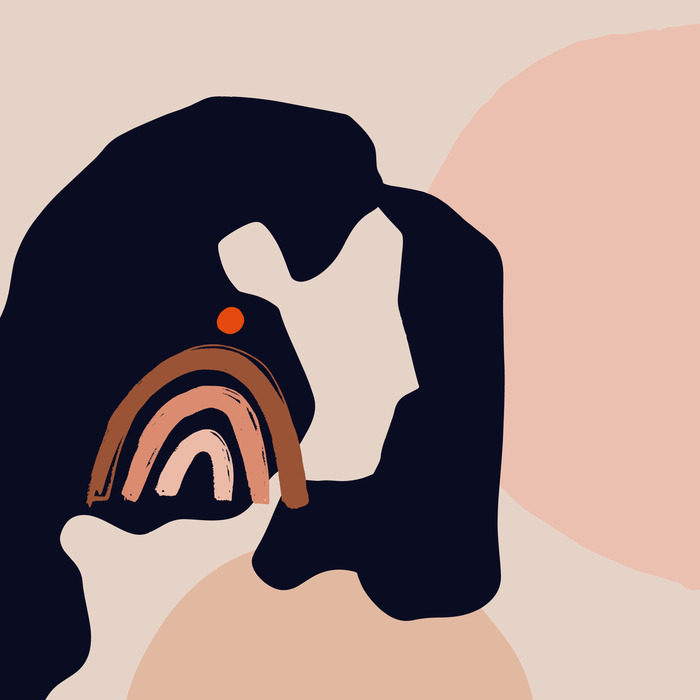 Une composition moderne avec un arc-en-ciel brun et des formes