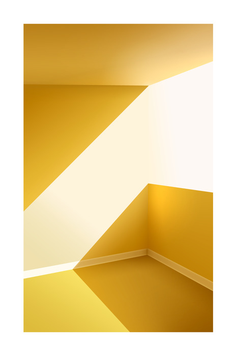 Un rayon de lumière dans un intérieur géométrique doré