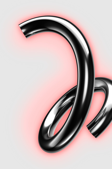 Forme spirale abstraite métallique