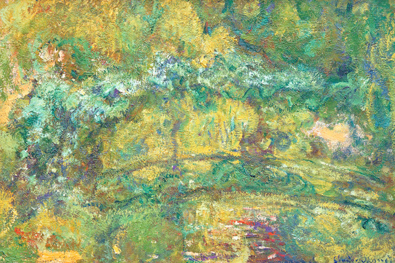 Un paysage floral pittoresque avec un pont majestueux