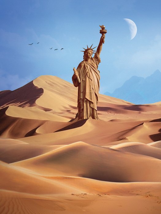 Un emblème américain dans les dunes du désert