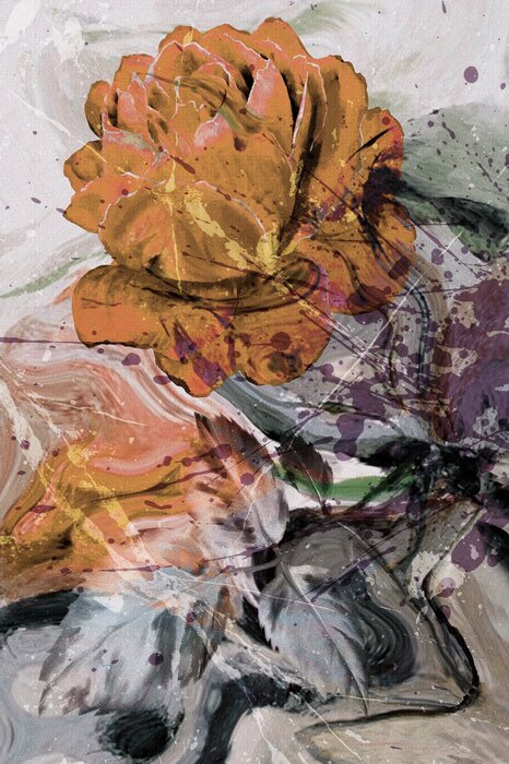 Délicates roses orange peintes à l'aquarelle