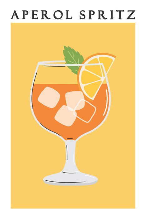 Aperol spritz classique avec une tranche d'orange