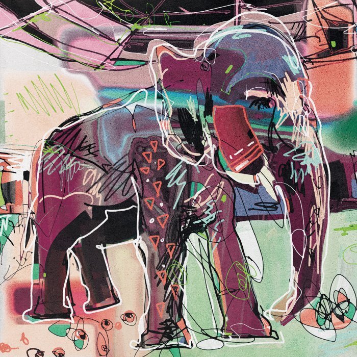 Interprétation artistique d'un éléphant