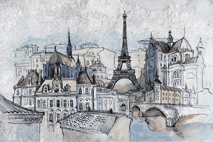 Une vue pittoresque de l'horizon parisien