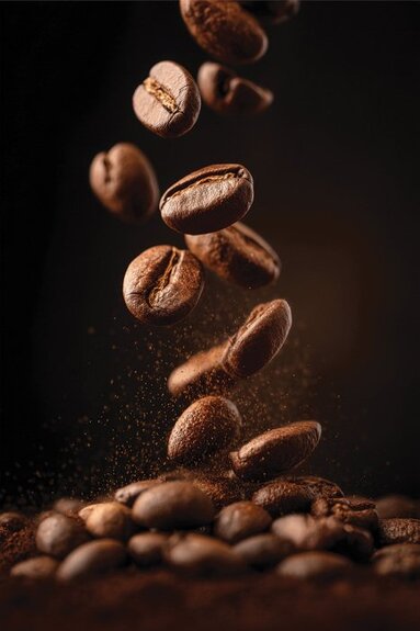 Grains de café aromatiques fraîchement torréfiés