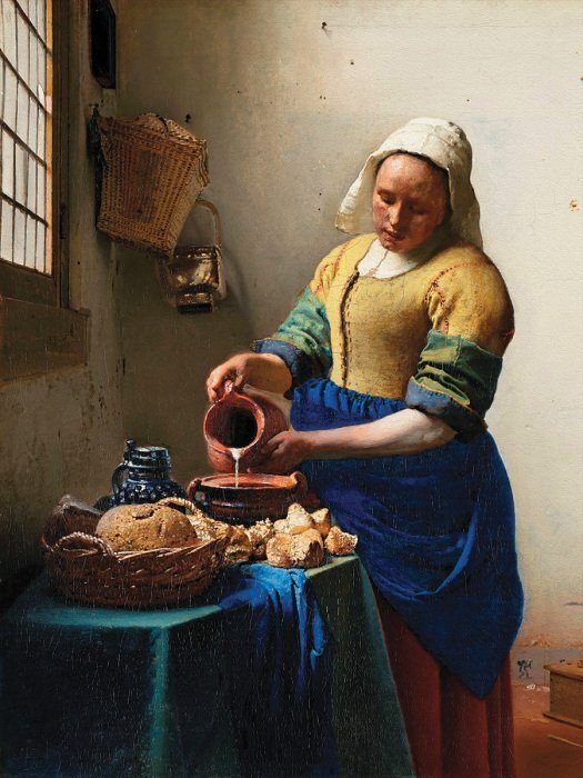 Reproduction de la laitière de jan vermeer