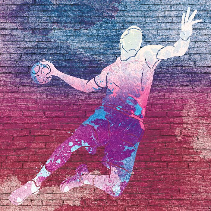 Silhouette athlétique en mouvement sur la brique