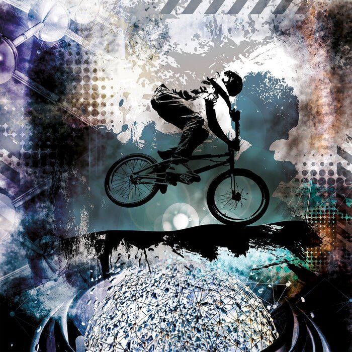 Cycliste en abstraction