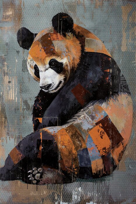 Motifs de fourrure de panda entre les gris